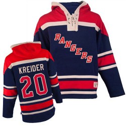 Chris Kreider New York Rangers Authentic Old Time Hockey Sawyer Hooded Sweatshirt Jersey (Navy Blue)