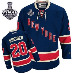 Chris Kreider New York Rangers Reebok Authentic Third 2014 Stanley Cup Jersey (Navy Blue)