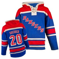 Chris Kreider New York Rangers Authentic Old Time Hockey Sawyer Hooded Sweatshirt Jersey (Royal Blue)