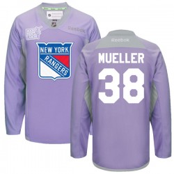 Chris Mueller New York Rangers Reebok Authentic 2016 Hockey Fights Cancer Practice Jersey (Purple)