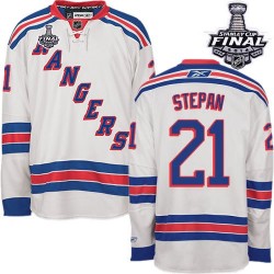 Derek Stepan New York Rangers Reebok Authentic Away 2014 Stanley Cup Jersey (White)