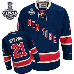 Derek Stepan New York Rangers Reebok Premier Third 2014 Stanley Cup Jersey (Navy Blue)