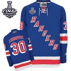 Henrik Lundqvist New York Rangers Reebok Authentic Home 2014 Stanley Cup Jersey (Royal Blue)