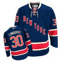 Henrik Lundqvist New York Rangers Reebok Youth Authentic Third Jersey (Navy Blue)