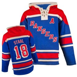 Marc Staal New York Rangers Authentic Old Time Hockey Sawyer Hooded Sweatshirt Jersey (Royal Blue)