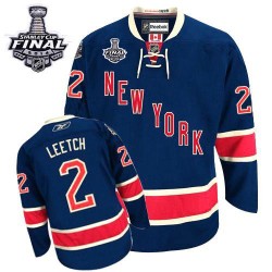 Brian Leetch New York Rangers Reebok Authentic Third 2014 Stanley Cup Jersey (Navy Blue)
