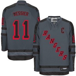 Mark Messier New York Rangers Reebok Authentic Charcoal Cross Check Fashion Jersey ()