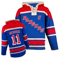 Mark Messier New York Rangers Authentic Old Time Hockey Sawyer Hooded Sweatshirt Jersey (Royal Blue)