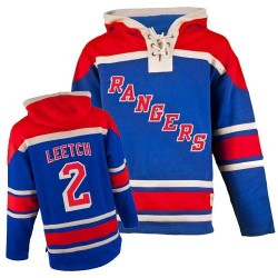 Brian Leetch New York Rangers Authentic Old Time Hockey Sawyer Hooded Sweatshirt Jersey (Royal Blue)