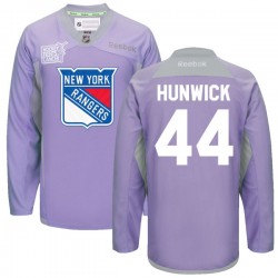 Matt Hunwick New York Rangers Reebok Authentic 2016 Hockey Fights Cancer Practice Jersey (Purple)