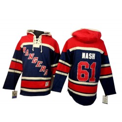 Rick Nash New York Rangers Authentic Old Time Hockey Sawyer Hooded Sweatshirt Jersey (Navy Blue)