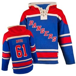 Rick Nash New York Rangers Authentic Old Time Hockey Sawyer Hooded Sweatshirt Jersey (Royal Blue)