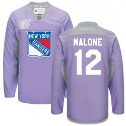 Ryan Malone New York Rangers Reebok Premier 2016 Hockey Fights Cancer Practice Jersey (Purple)