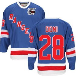 Tie Domi New York Rangers CCM Authentic Throwback 75TH Jersey (Royal Blue)