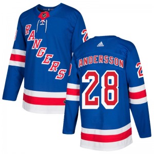 Lias Andersson New York Rangers Adidas Authentic Home Jersey (Royal Blue)