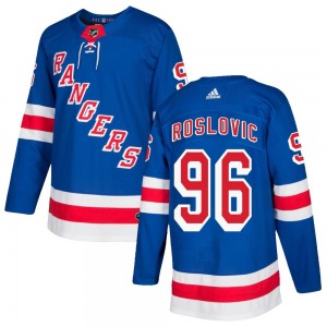 Jack Roslovic New York Rangers Adidas Authentic Home Jersey (Royal Blue)