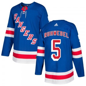 Chad Ruhwedel New York Rangers Adidas Authentic Home Jersey (Royal Blue)