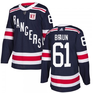 Justin Braun New York Rangers Adidas Authentic 2018 Winter Classic Home Jersey (Navy Blue)