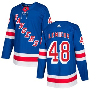 Brendan Lemieux New York Rangers Adidas Youth Authentic Home Jersey (Royal Blue)
