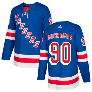 Justin Richards New York Rangers Adidas Youth Authentic Home Jersey (Royal Blue)