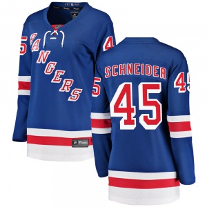 Braden Schneider New York Rangers Fanatics Branded Women's Breakaway Home Jersey (Blue)