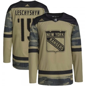 Jake Leschyshyn New York Rangers Adidas Youth Authentic Military Appreciation Practice Jersey (Camo)