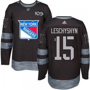Jake Leschyshyn New York Rangers Youth Authentic 1917-2017 100th Anniversary Jersey (Black)