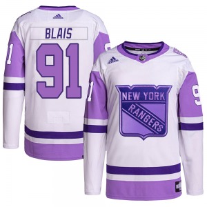 Sammy Blais New York Rangers Adidas Youth Authentic Hockey Fights Cancer Primegreen Jersey (White/Purple)