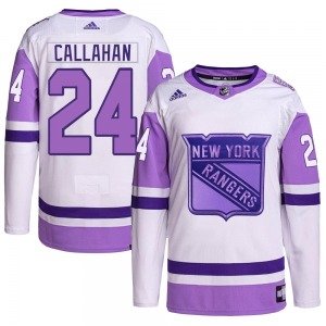 Ryan Callahan New York Rangers Adidas Youth Authentic Hockey Fights Cancer Primegreen Jersey (White/Purple)