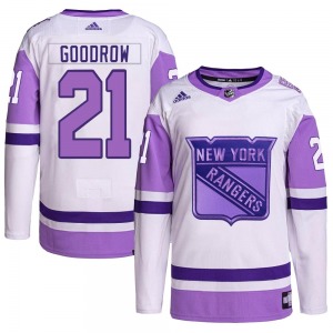 Barclay Goodrow New York Rangers Adidas Youth Authentic Hockey Fights Cancer Primegreen Jersey (White/Purple)