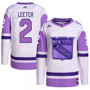 Brian Leetch New York Rangers Adidas Youth Authentic Hockey Fights Cancer Primegreen Jersey (White/Purple)