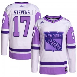 Kevin Stevens New York Rangers Adidas Youth Authentic Hockey Fights Cancer Primegreen Jersey (White/Purple)