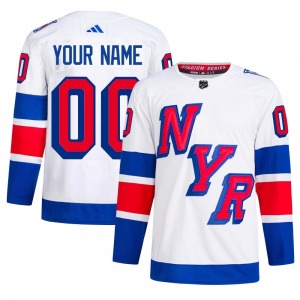 Custom New York Rangers Adidas Authentic Custom 2024 Stadium Series Primegreen Jersey (White)