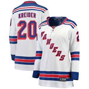 Chris Kreider New York Rangers Fanatics Branded Women's Breakaway Away Jersey (White)