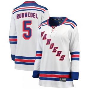 Chad Ruhwedel New York Rangers Fanatics Branded Women's Breakaway Away Jersey (White)