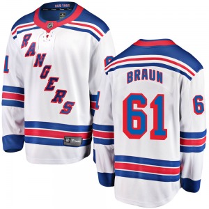 Justin Braun New York Rangers Fanatics Branded Breakaway Away Jersey (White)