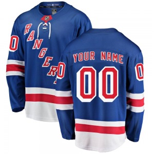 Custom New York Rangers Fanatics Branded Breakaway Custom Home Jersey (Blue)