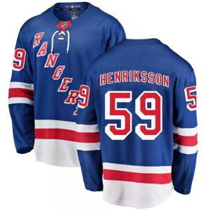 Karl Henriksson New York Rangers Fanatics Branded Breakaway Home Jersey (Blue)