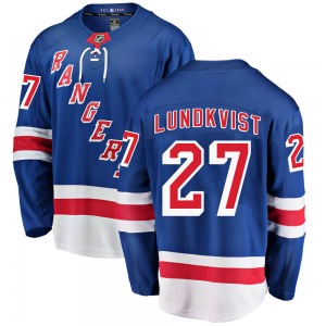 Nils Lundkvist New York Rangers Fanatics Branded Breakaway Home Jersey (Blue)