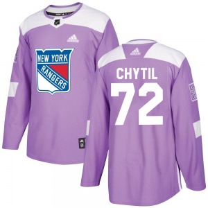 Filip Chytil New York Rangers Adidas Authentic Fights Cancer Practice Jersey (Purple)