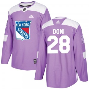Tie Domi New York Rangers Adidas Authentic Fights Cancer Practice Jersey (Purple)