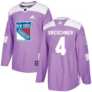 Ron Greschner New York Rangers Adidas Authentic Fights Cancer Practice Jersey (Purple)