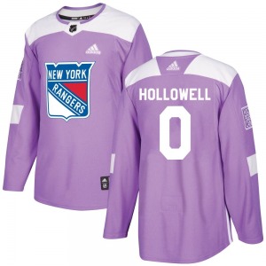 Mac Hollowell New York Rangers Adidas Authentic Fights Cancer Practice Jersey (Purple)