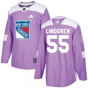 Ryan Lindgren New York Rangers Adidas Authentic Fights Cancer Practice Jersey (Purple)