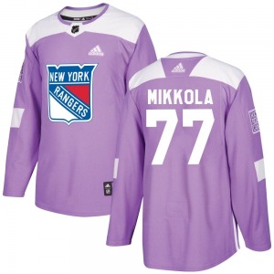 Niko Mikkola New York Rangers Adidas Authentic Fights Cancer Practice Jersey (Purple)