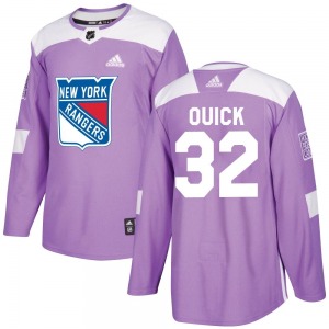 Jonathan Quick New York Rangers Adidas Authentic Fights Cancer Practice Jersey (Purple)