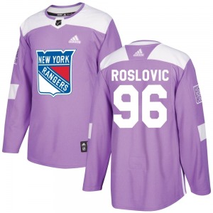 Jack Roslovic New York Rangers Adidas Authentic Fights Cancer Practice Jersey (Purple)