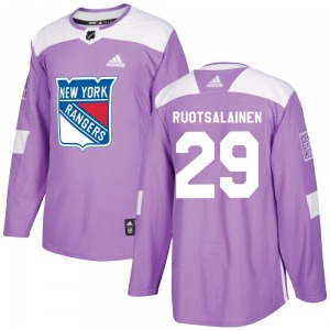 Reijo Ruotsalainen New York Rangers Adidas Authentic Fights Cancer Practice Jersey (Purple)