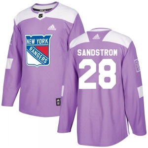Tomas Sandstrom New York Rangers Adidas Authentic Fights Cancer Practice Jersey (Purple)