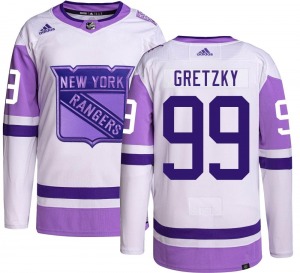 Wayne Gretzky New York Rangers Adidas Authentic Hockey Fights Cancer Jersey